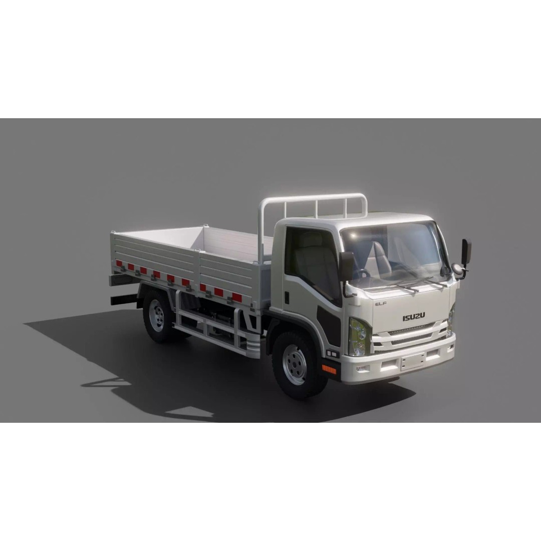 Isuzu Elf Flatbed Truck 3D Model – Rigged Vehicle for Animation, Blender, FBX - View 19