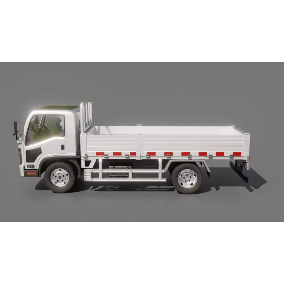 Isuzu Elf Flatbed Truck 3D Model – Rigged Vehicle for Animation, Blender, FBX - View 20