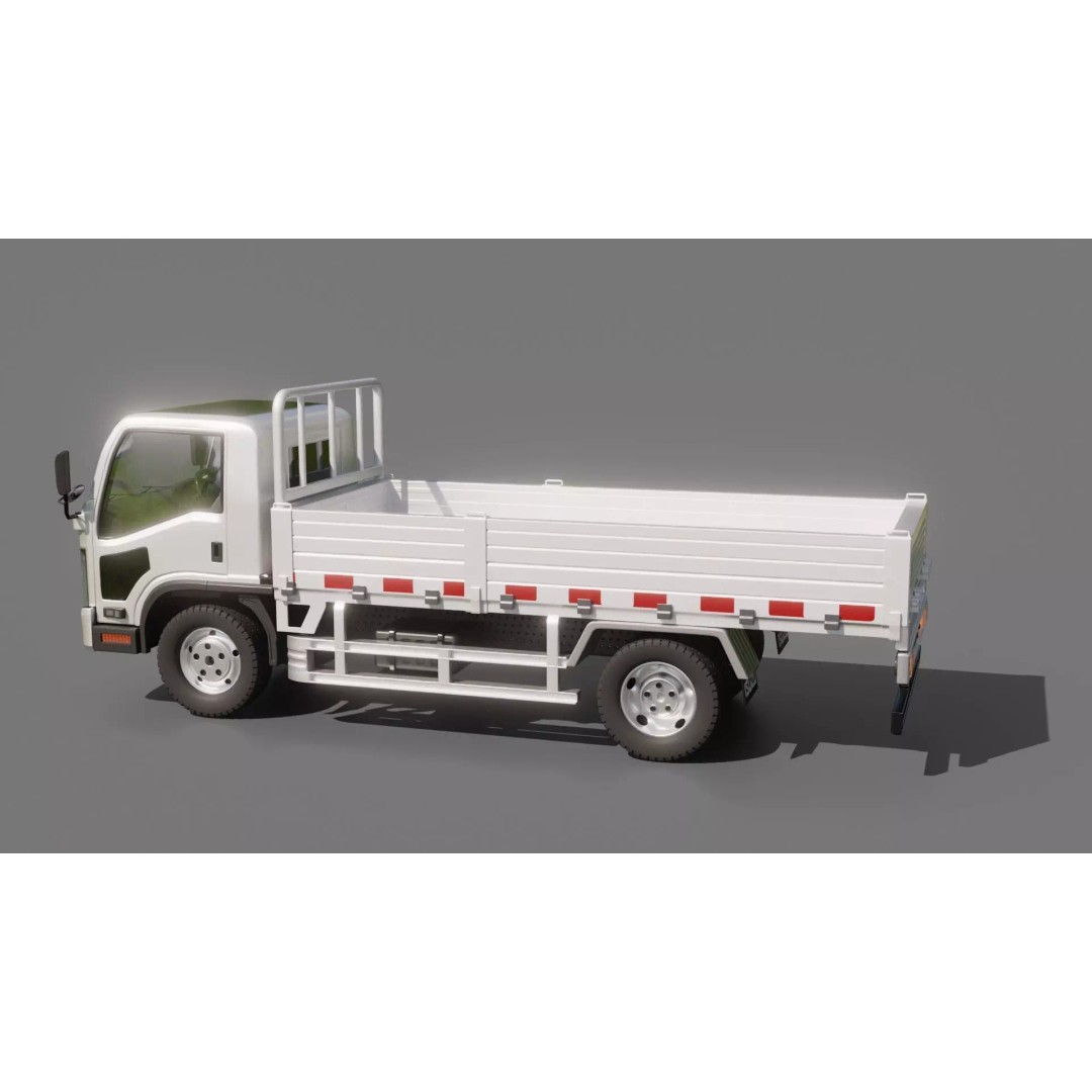 Isuzu Elf Flatbed Truck 3D Model – Rigged Vehicle for Animation, Blender, FBX - View 21