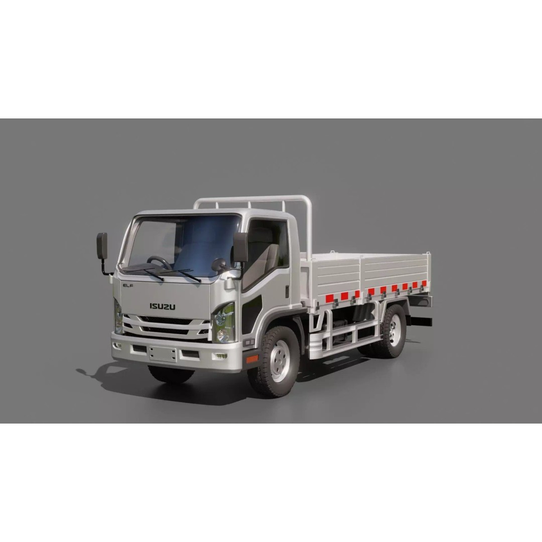 Isuzu Elf Flatbed Truck 3D Model – Rigged Vehicle for Animation, Blender, FBX - View 22