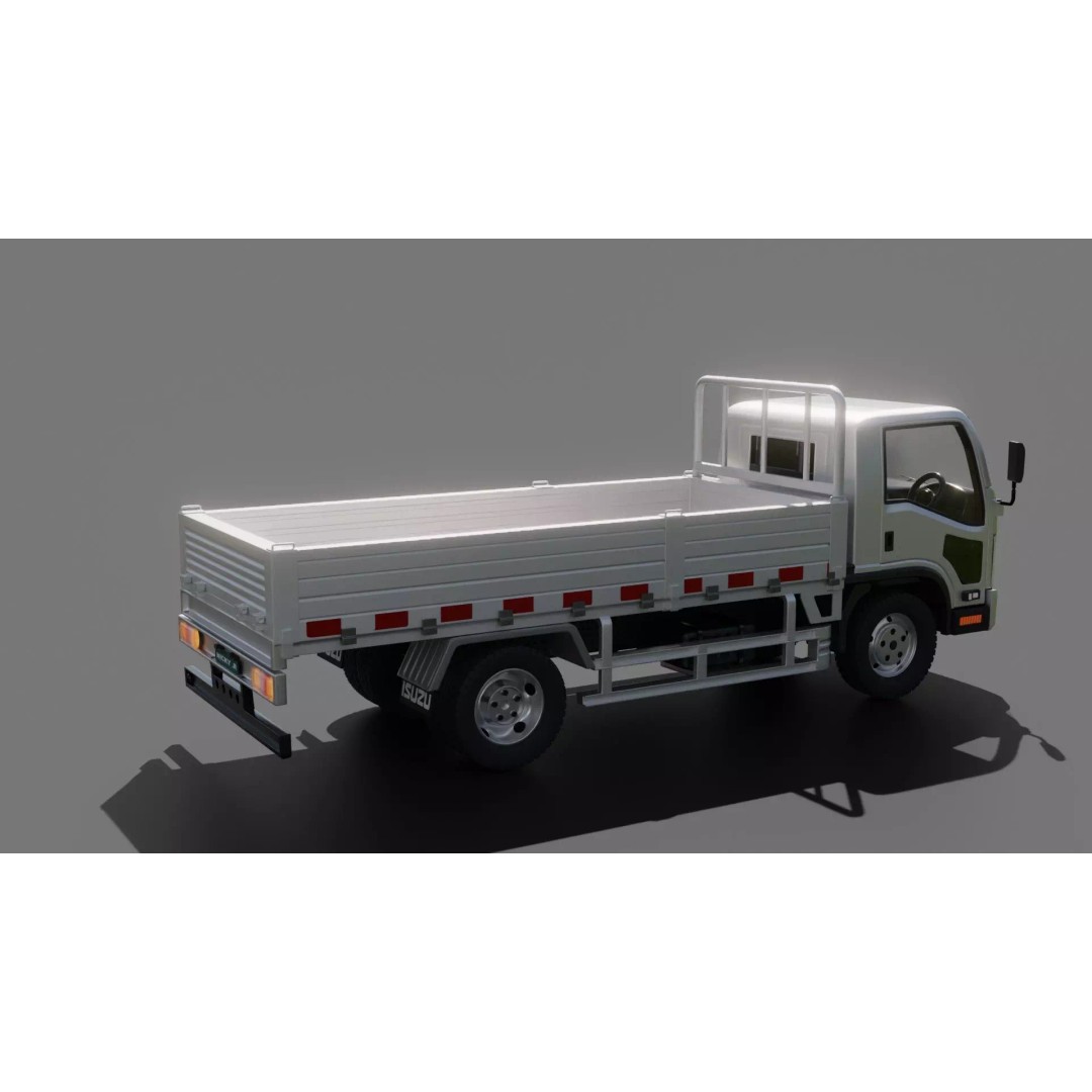 Isuzu Elf Flatbed Truck 3D Model – Rigged Vehicle for Animation, Blender, FBX - View 24