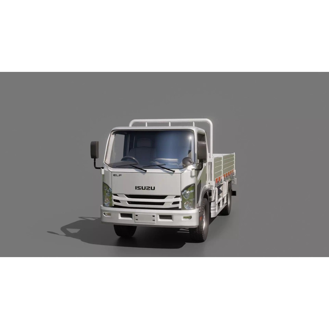 Isuzu Elf Flatbed Truck 3D Model – Rigged Vehicle for Animation, Blender, FBX - View 29