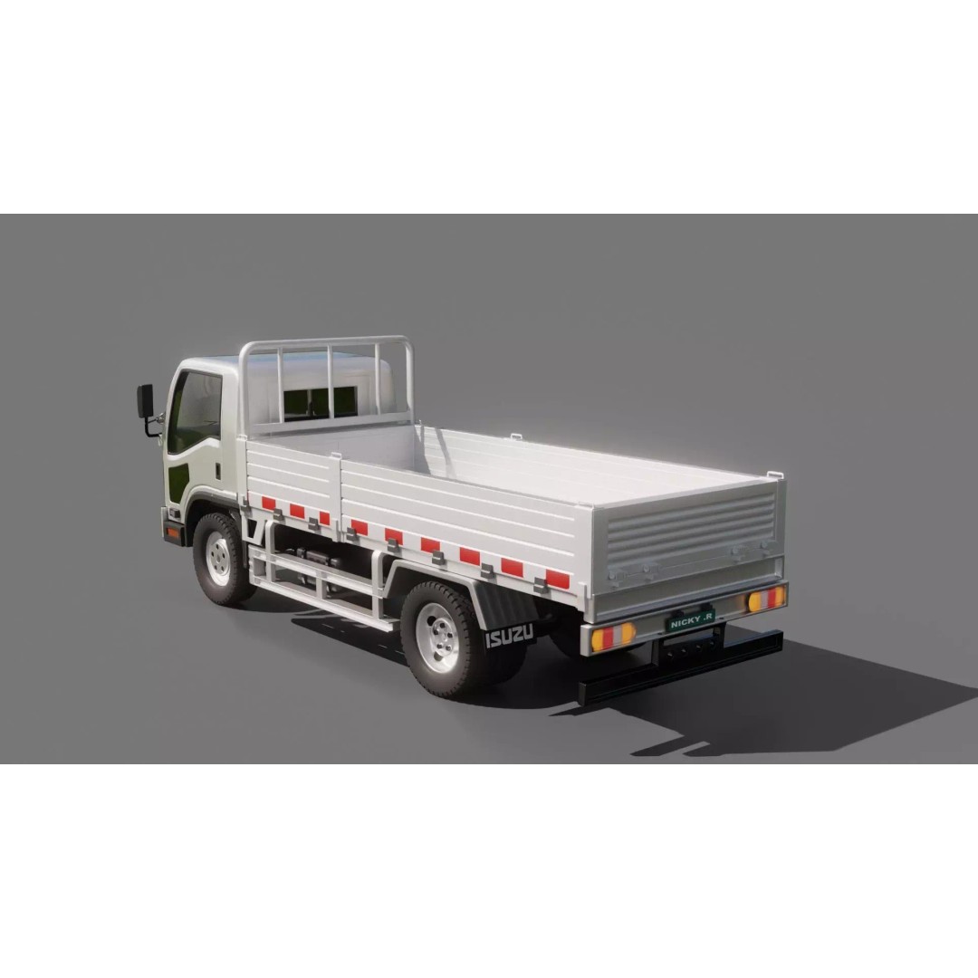 Isuzu Elf Flatbed Truck 3D Model – Rigged Vehicle for Animation, Blender, FBX - View 31