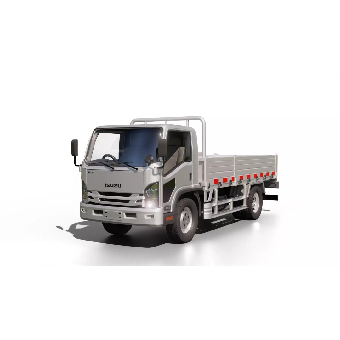 Isuzu Elf Flatbed Truck 3D Model – Rigged Vehicle for Animation, Blender, FBX - View 6