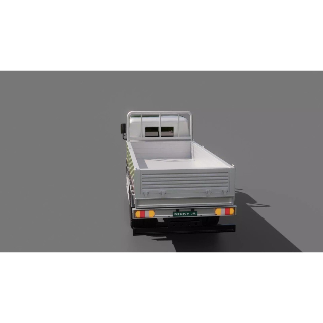 Isuzu Elf Flatbed Truck 3D Model – Rigged Vehicle for Animation, Blender, FBX - View 7