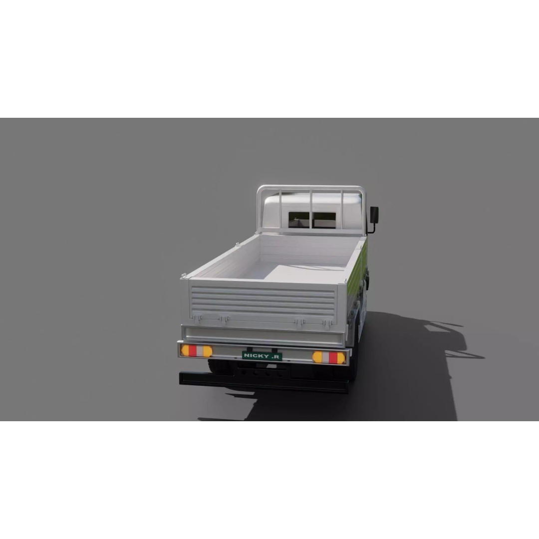Isuzu Elf Flatbed Truck 3D Model – Rigged Vehicle for Animation, Blender, FBX - View 8