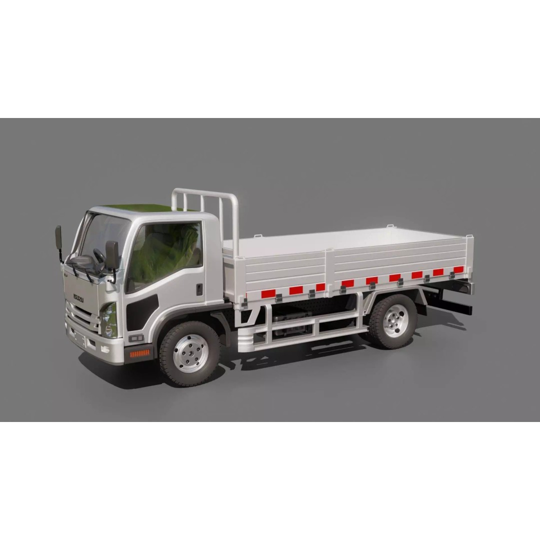 Isuzu Elf Flatbed Truck 3D Model – Rigged Vehicle for Animation, Blender, FBX - View 9