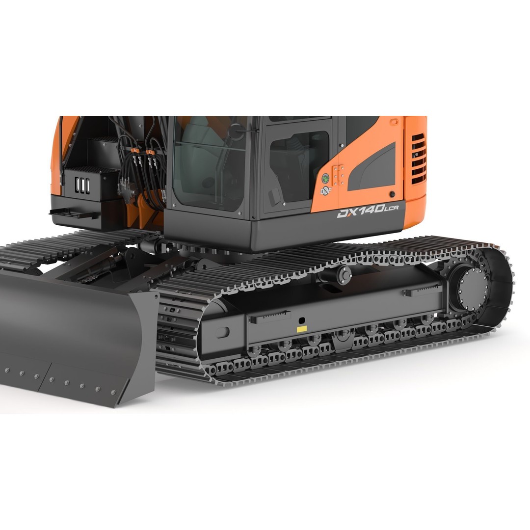 Doosan DX140LCR-5 Excavator 3D Model – High Poly Game-Ready Asset, FBX, OBJ - View 22