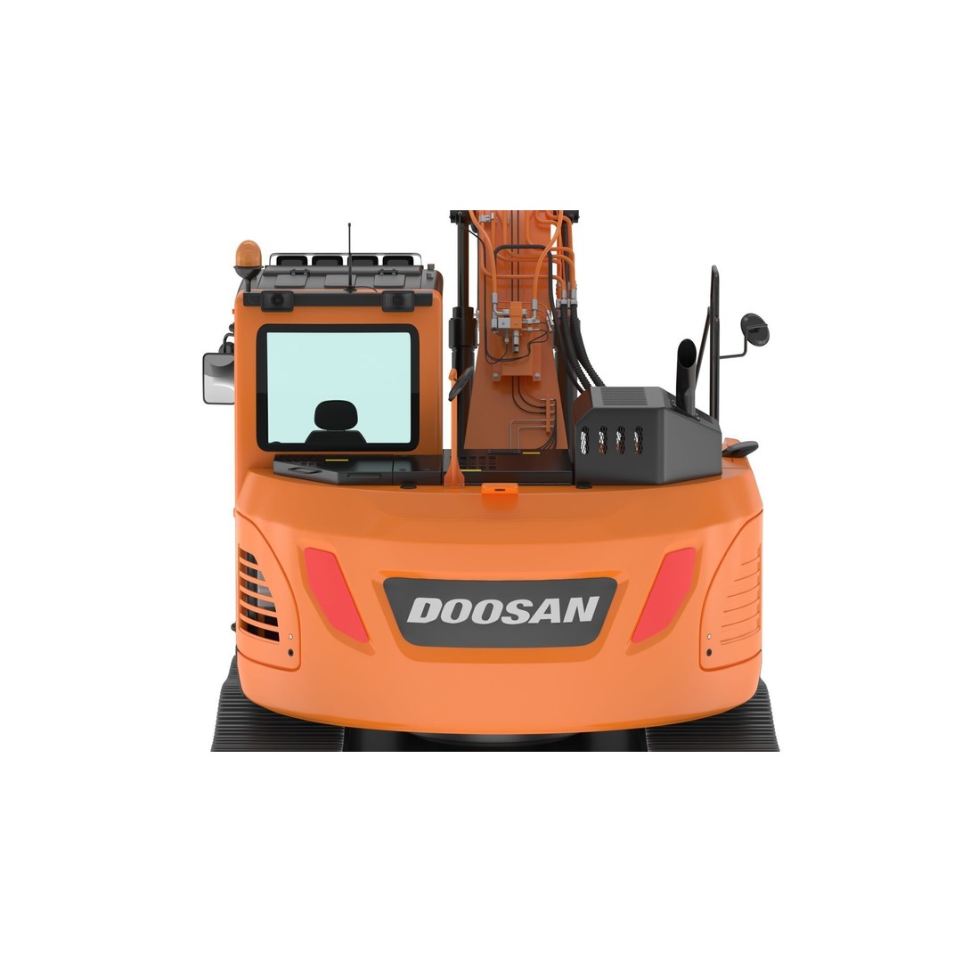 Doosan DX140LCR-5 Excavator 3D Model – High Poly Game-Ready Asset, FBX, OBJ - View 32