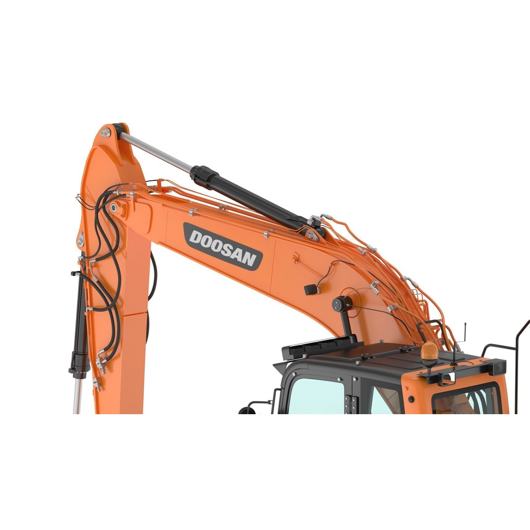 Doosan DX140LCR-5 Excavator 3D Model – High Poly Game-Ready Asset, FBX, OBJ - View 35