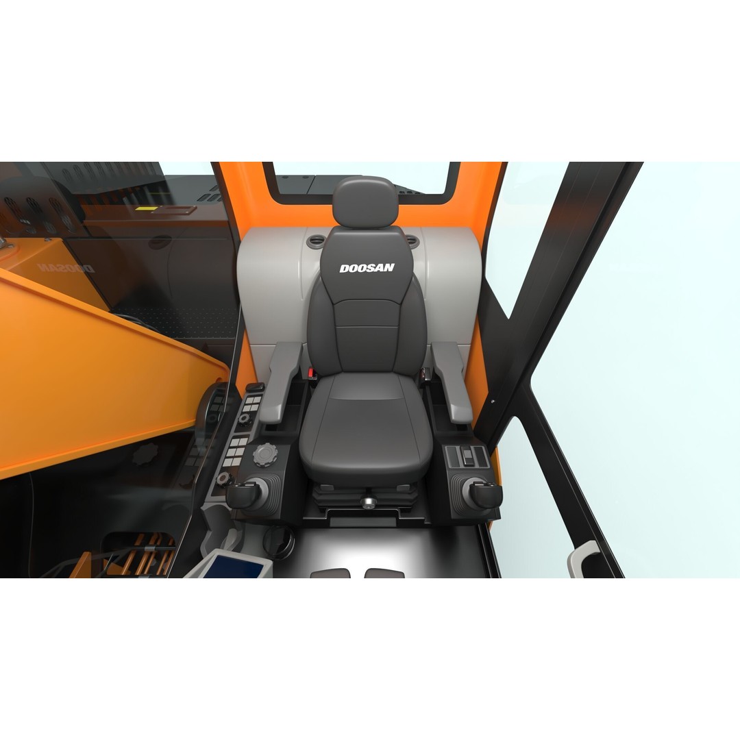 Doosan DX140LCR-5 Excavator 3D Model – High Poly Game-Ready Asset, FBX, OBJ - View 43
