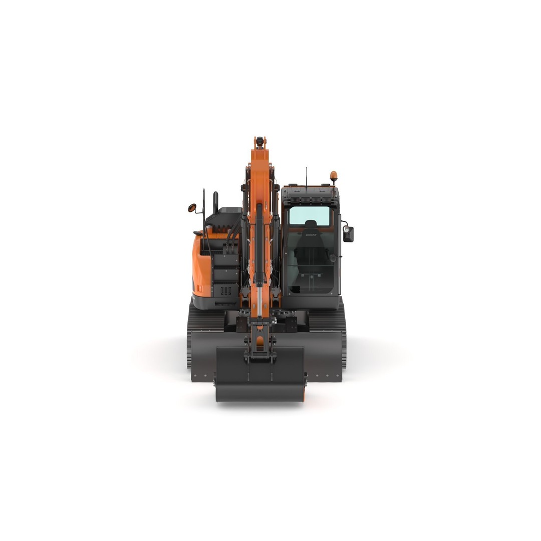 Doosan DX140LCR-5 Excavator 3D Model – High Poly Game-Ready Asset, FBX, OBJ - View 5
