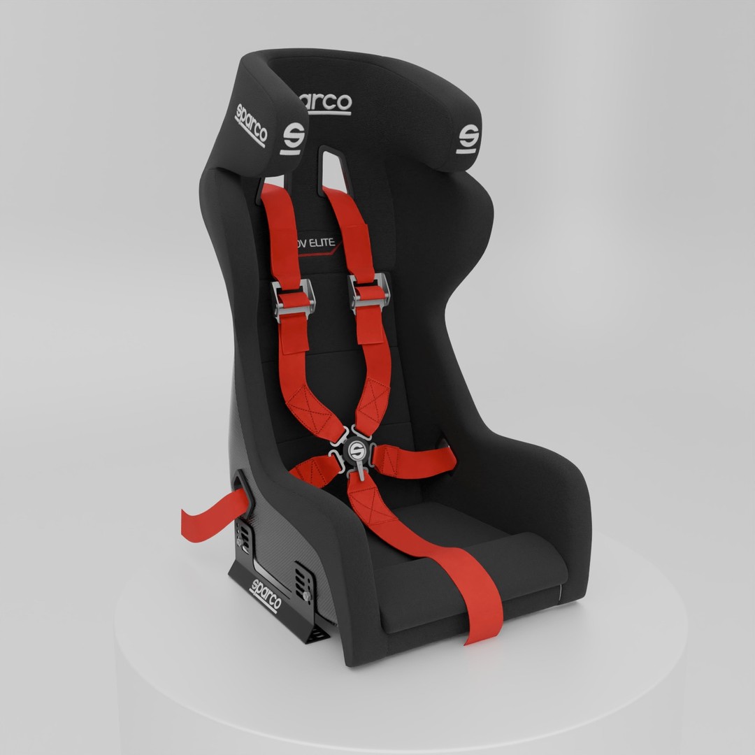 Sparco ADV Elite Carbon Seat 3D Model – High Accuracy Racing Asset, Blender, FBX, OBJ - View 10