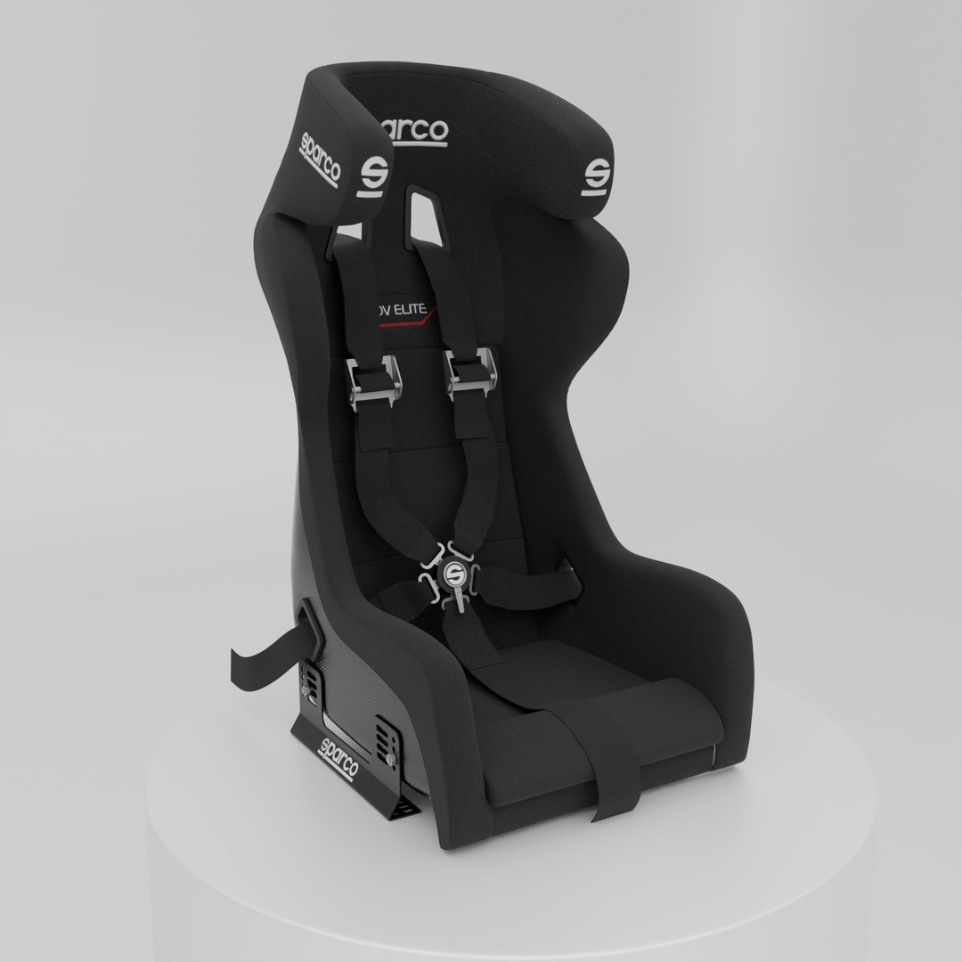 Sparco ADV Elite Carbon Seat 3D Model – High Accuracy Racing Asset, Blender, FBX, OBJ - View 11