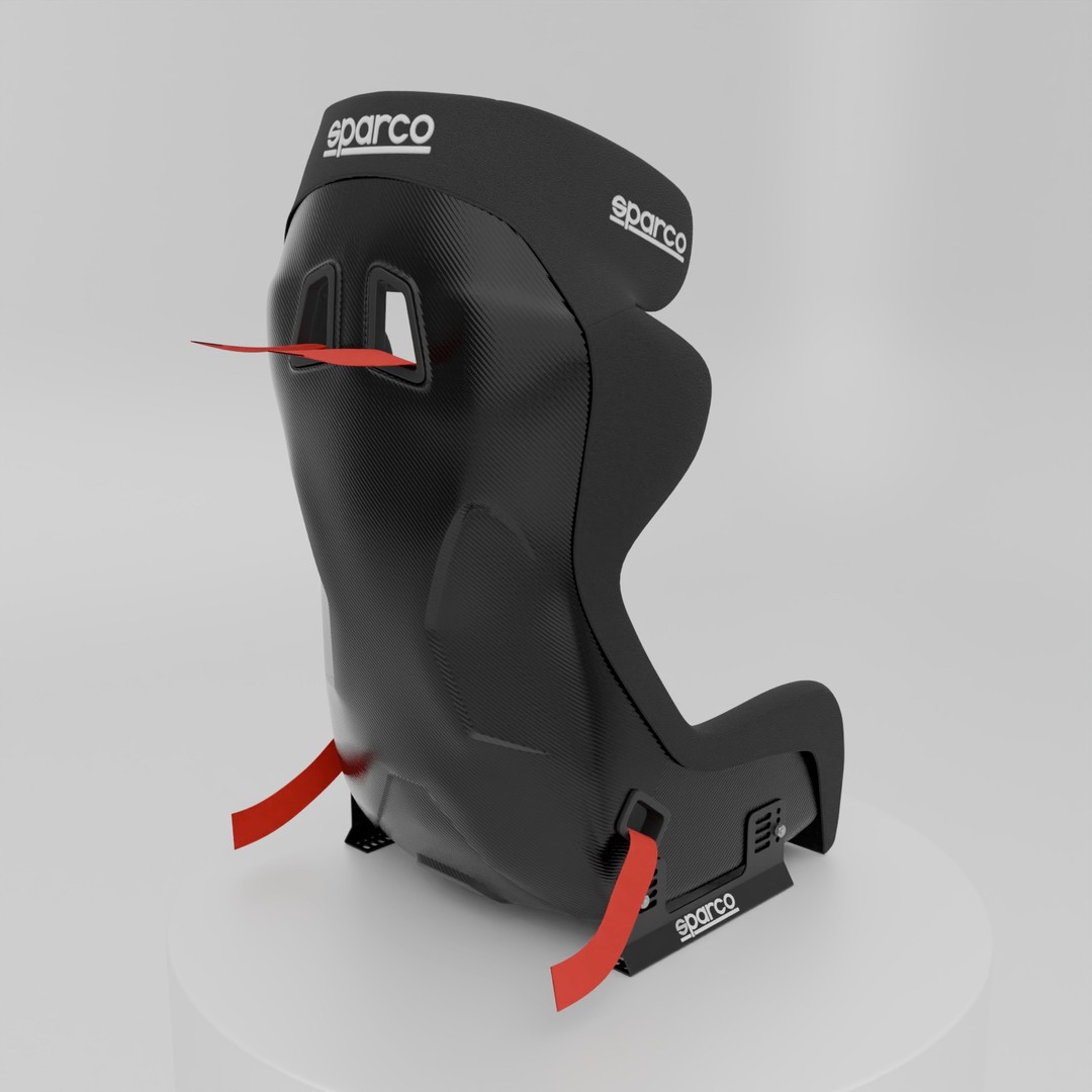 Sparco ADV Elite Carbon Seat 3D Model – High Accuracy Racing Asset, Blender, FBX, OBJ - View 12