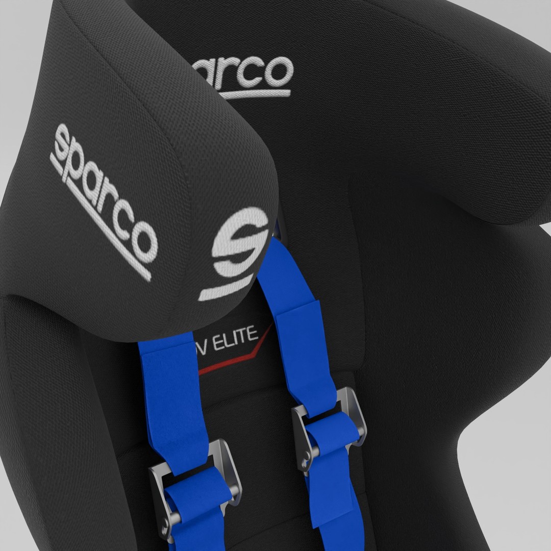 Sparco ADV Elite Carbon Seat 3D Model – High Accuracy Racing Asset, Blender, FBX, OBJ - View 4