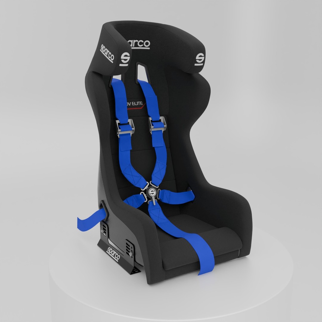 Sparco ADV Elite Carbon Seat 3D Model – High Accuracy Racing Asset, Blender, FBX, OBJ - View 9