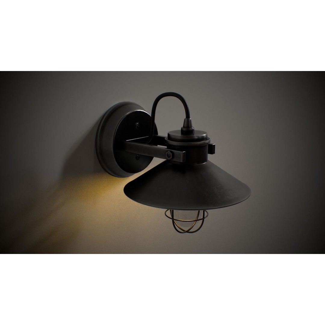 Industrial Street Lamp 3D Model – Low Poly PBR Asset for Games, FBX, OBJ - View 11
