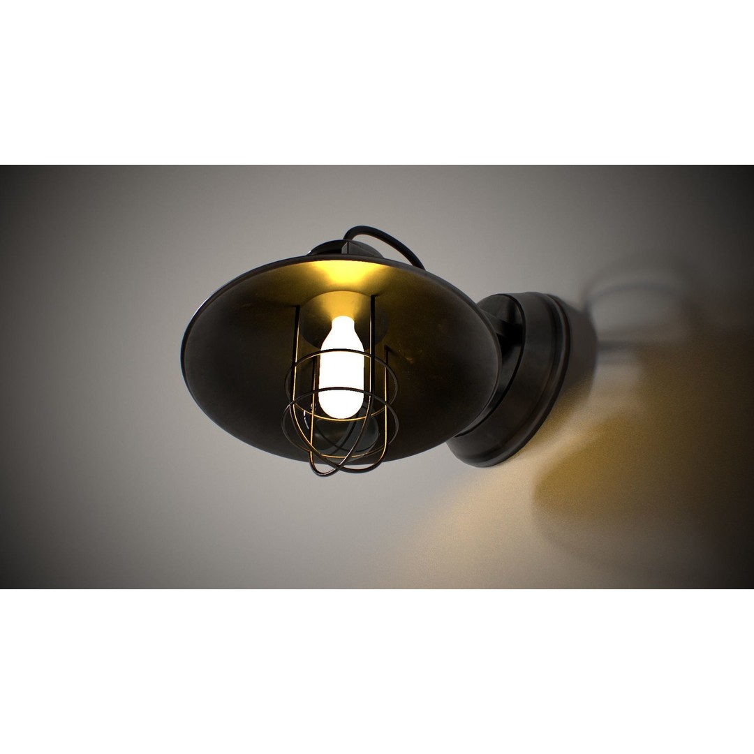 Industrial Street Lamp 3D Model – Low Poly PBR Asset for Games, FBX, OBJ - View 12