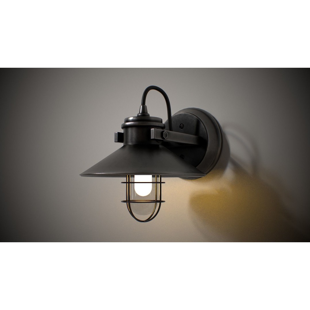 Industrial Street Lamp 3D Model – Low Poly PBR Asset for Games, FBX, OBJ - View 14