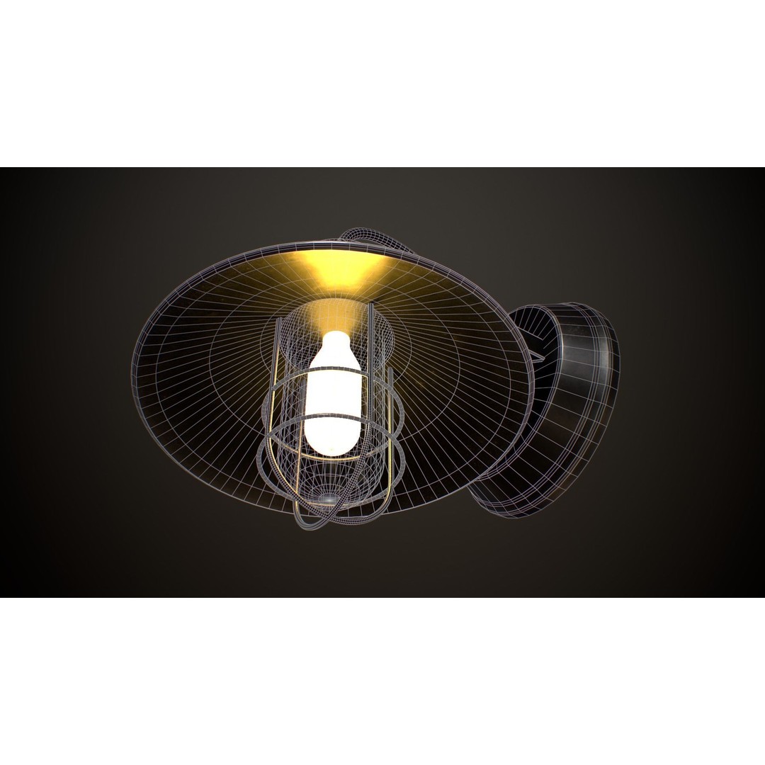 Industrial Street Lamp 3D Model – Low Poly PBR Asset for Games, FBX, OBJ - View 15