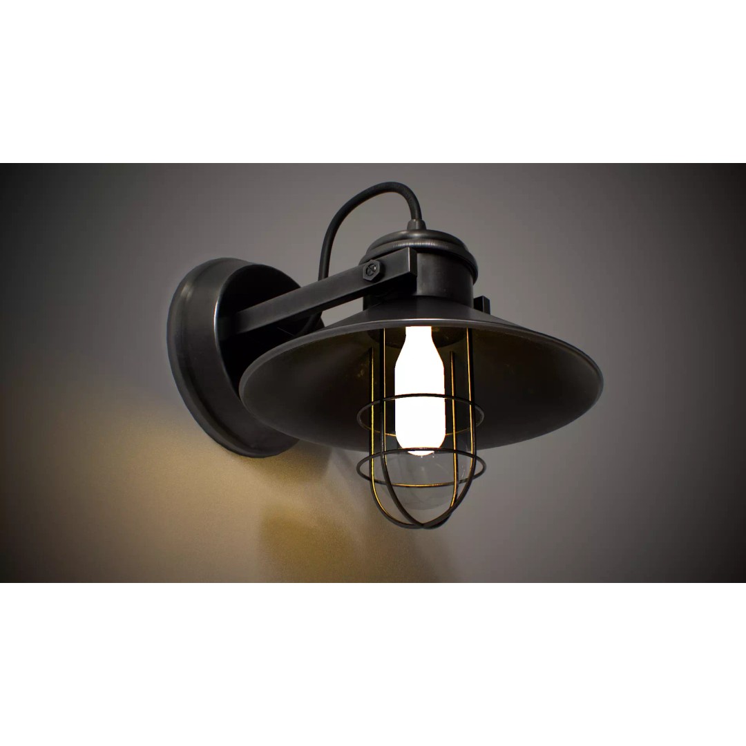 Industrial Street Lamp 3D Model – Low Poly PBR Asset for Games, FBX, OBJ - View 2