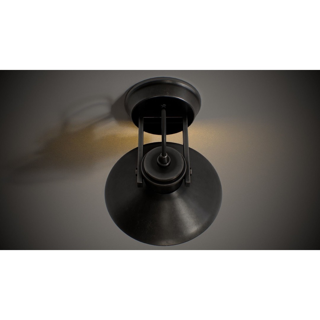 Industrial Street Lamp 3D Model – Low Poly PBR Asset for Games, FBX, OBJ - View 5