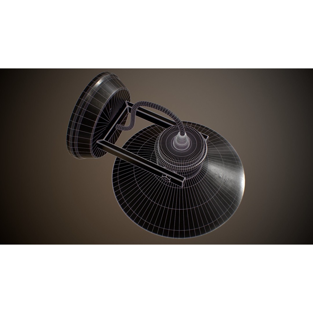 Industrial Street Lamp 3D Model – Low Poly PBR Asset for Games, FBX, OBJ - View 6