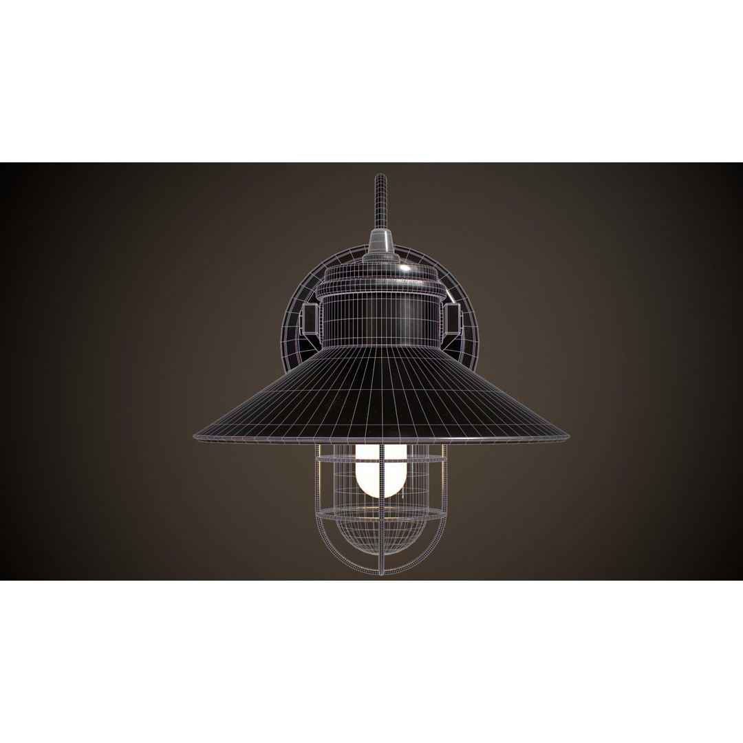 Industrial Street Lamp 3D Model – Low Poly PBR Asset for Games, FBX, OBJ - View 8
