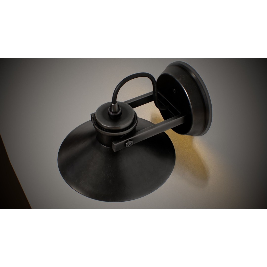Industrial Street Lamp 3D Model – Low Poly PBR Asset for Games, FBX, OBJ - View 9