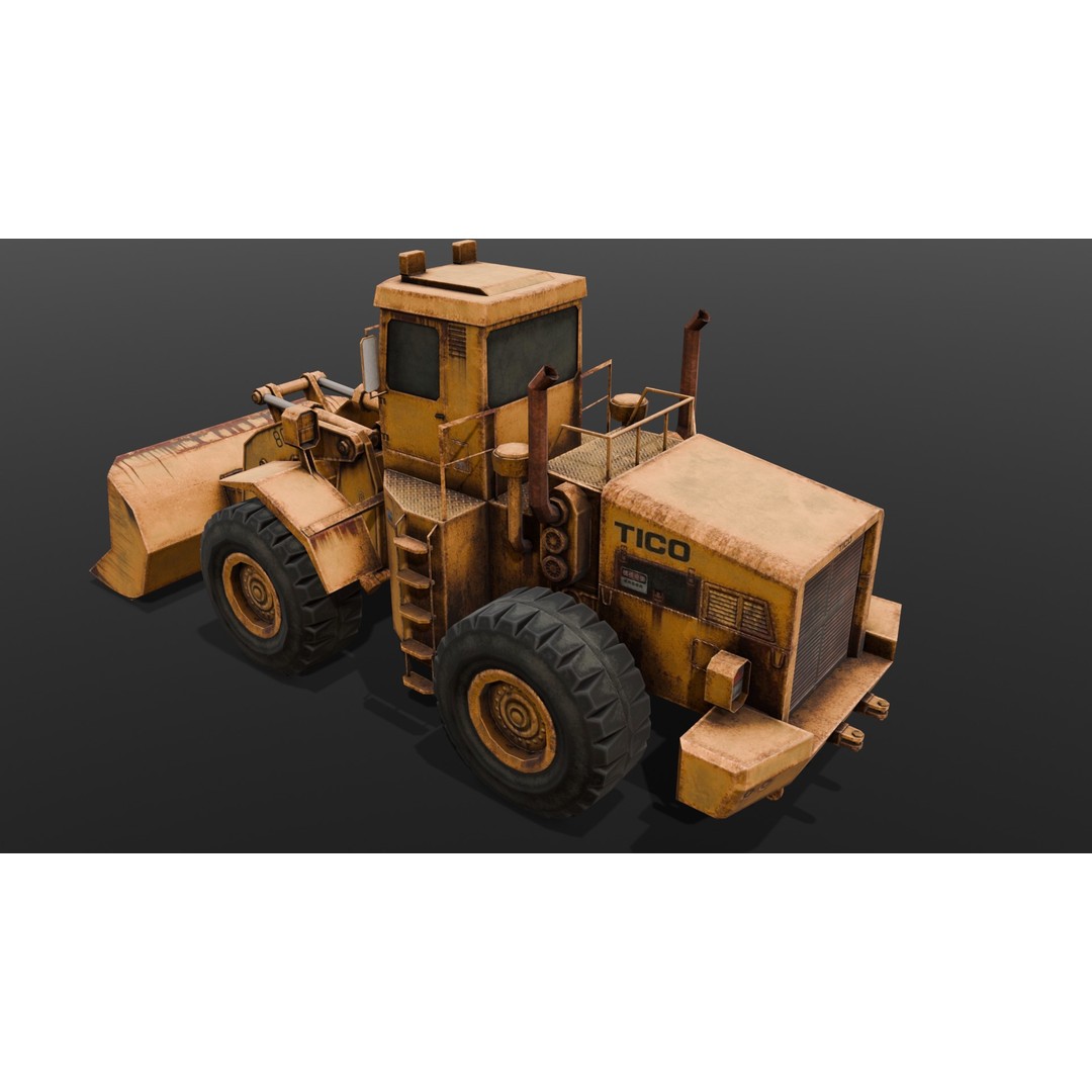 Tractor 3D Model – Low Poly Digital Asset, FBX, Game Ready