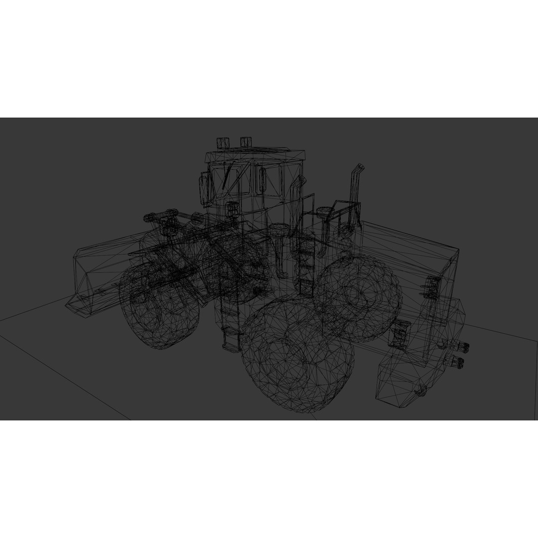 Tractor 3D Model – Low Poly Digital Asset, FBX, Game Ready - View 10