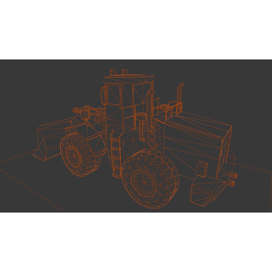 Tractor 3D Model – Low Poly Digital Asset, FBX, Game Ready - View 11