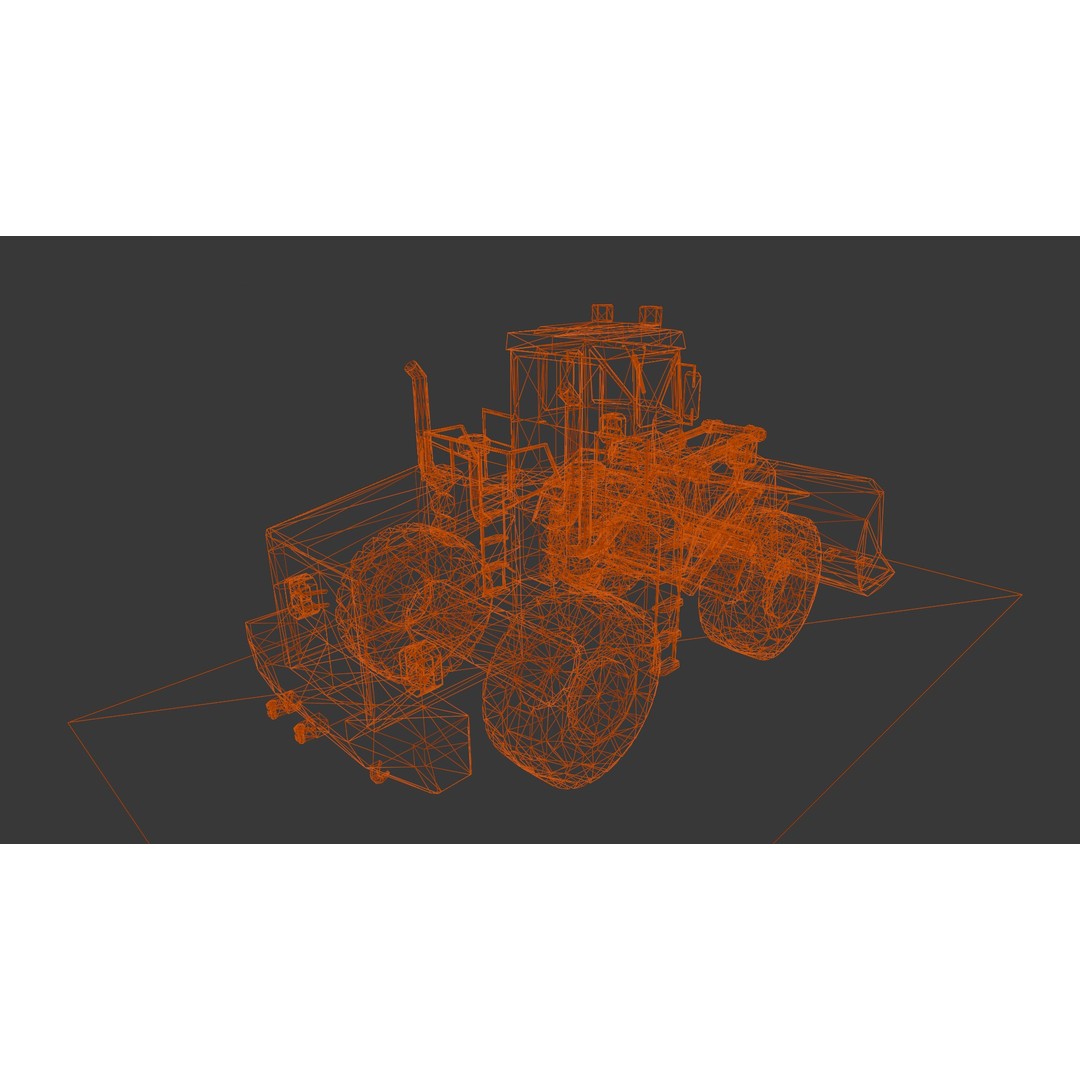 Tractor 3D Model – Low Poly Digital Asset, FBX, Game Ready - View 13