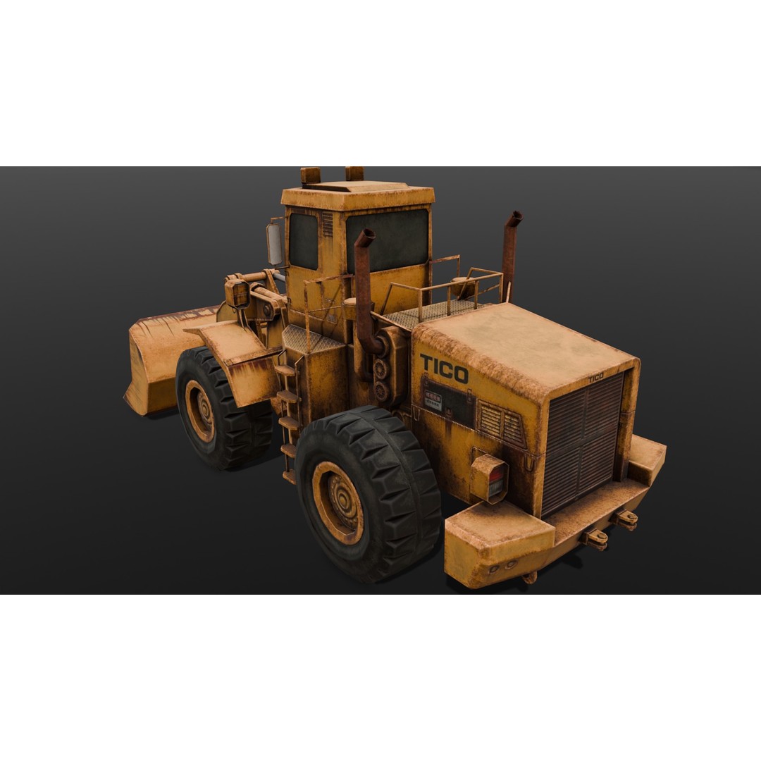 Tractor 3D Model – Low Poly Digital Asset, FBX, Game Ready - View 15