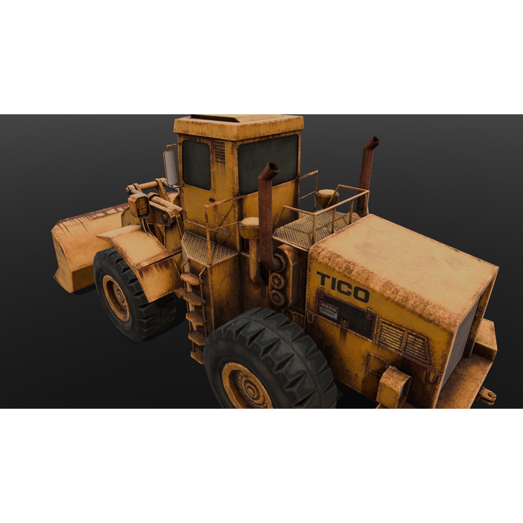 Tractor 3D Model – Low Poly Digital Asset, FBX, Game Ready - View 18