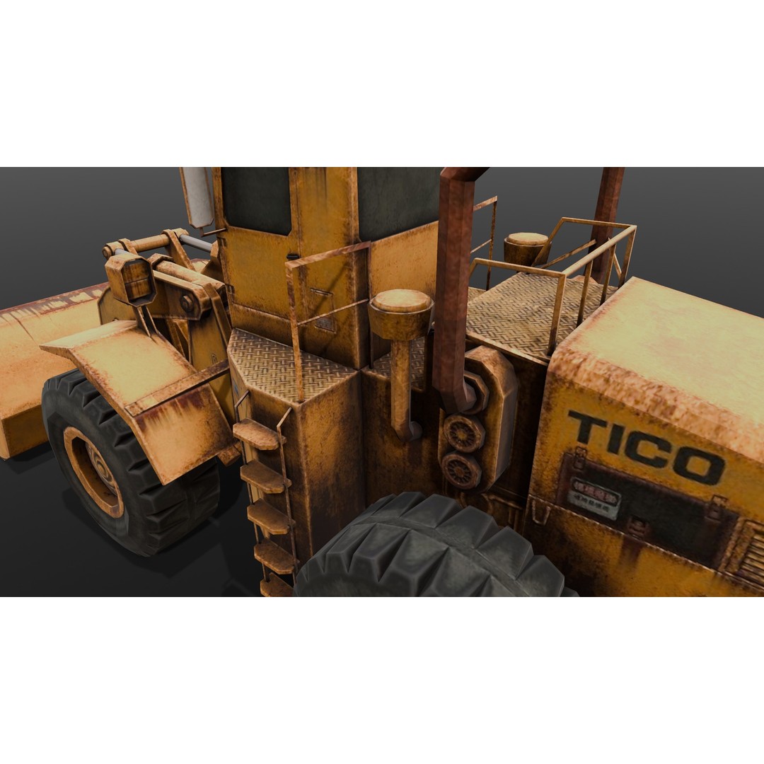 Tractor 3D Model – Low Poly Digital Asset, FBX, Game Ready - View 19