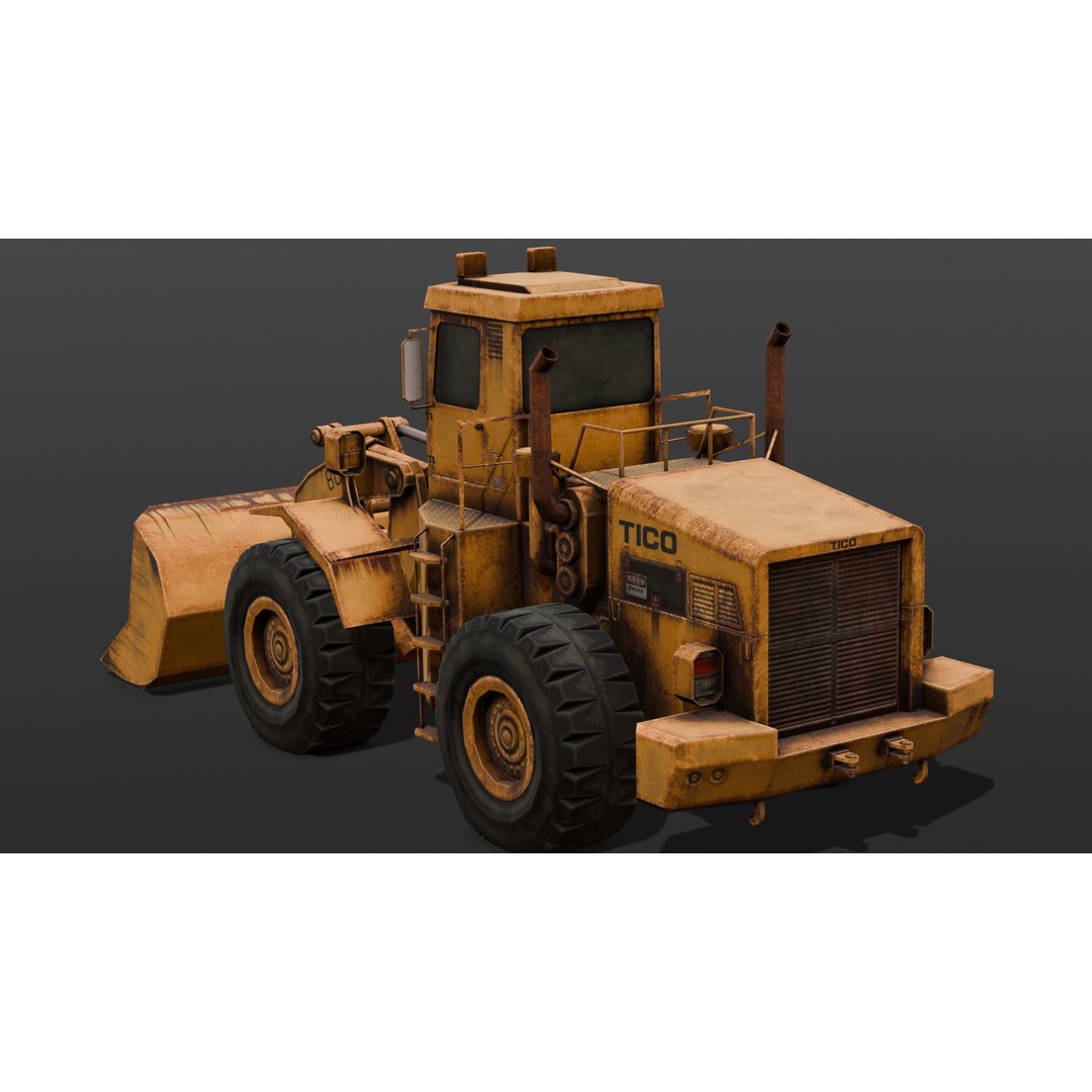 Tractor 3D Model – Low Poly Digital Asset, FBX, Game Ready - View 6