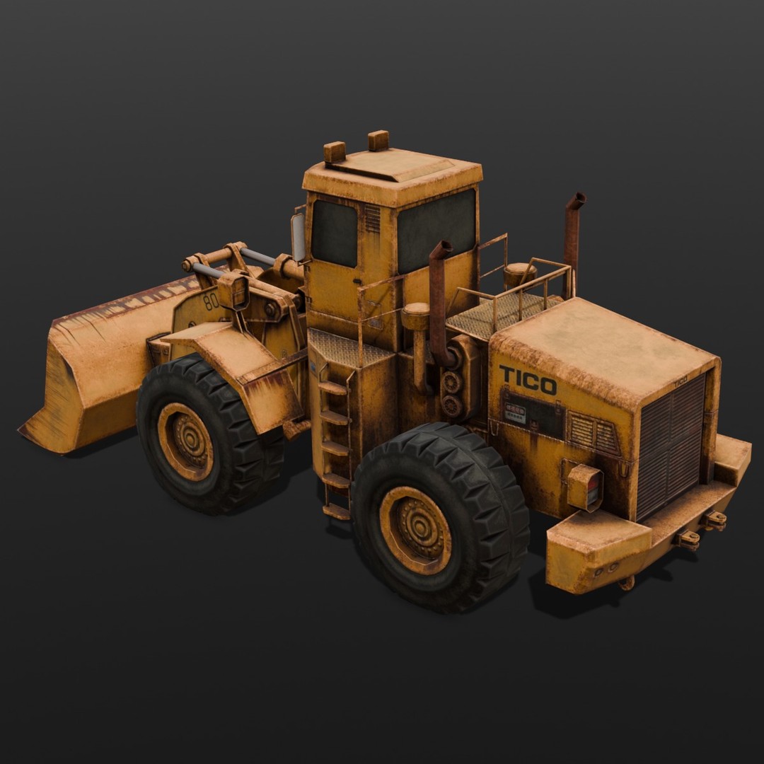 Tractor 3D Model – Low Poly Digital Asset, FBX, Game Ready - View 7