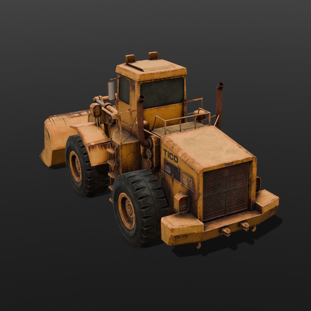 Tractor 3D Model – Low Poly Digital Asset, FBX, Game Ready - View 8