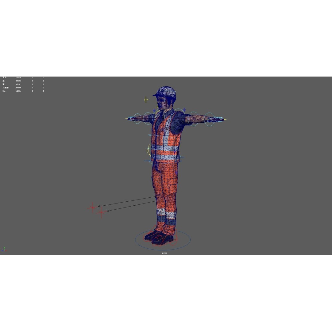 Worker 3D Model – Rigged Low Poly Character for Games, FBX, OBJ