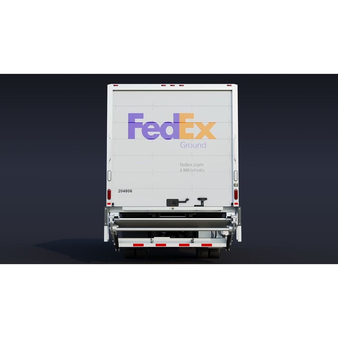 Freightliner M2 106 Box Truck 3D Model – Low Poly PBR Game Asset, FBX - View 10