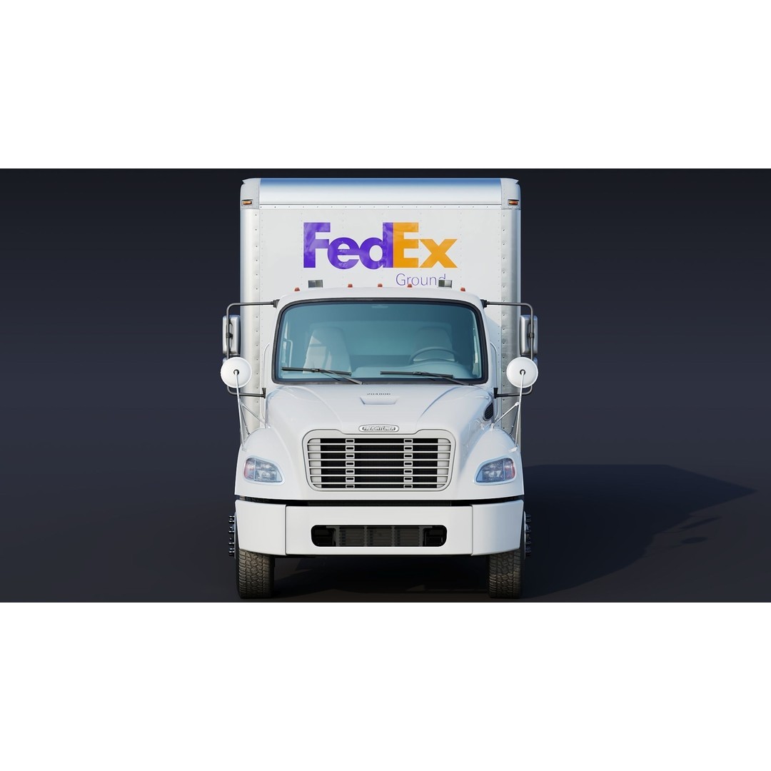 Freightliner M2 106 Box Truck 3D Model – Low Poly PBR Game Asset, FBX - View 15