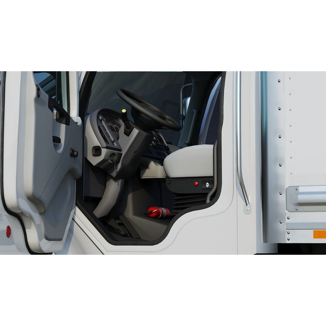 Freightliner M2 106 Box Truck 3D Model – Low Poly PBR Game Asset, FBX - View 16
