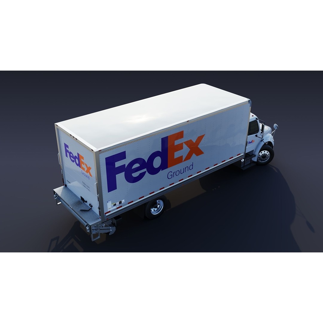 Freightliner M2 106 Box Truck 3D Model – Low Poly PBR Game Asset, FBX - View 26