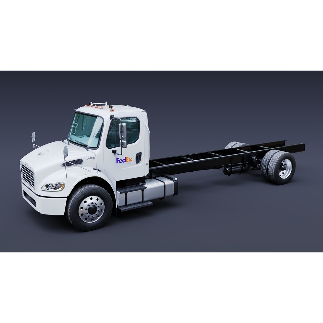 Freightliner M2 106 Box Truck 3D Model – Low Poly PBR Game Asset, FBX - View 27