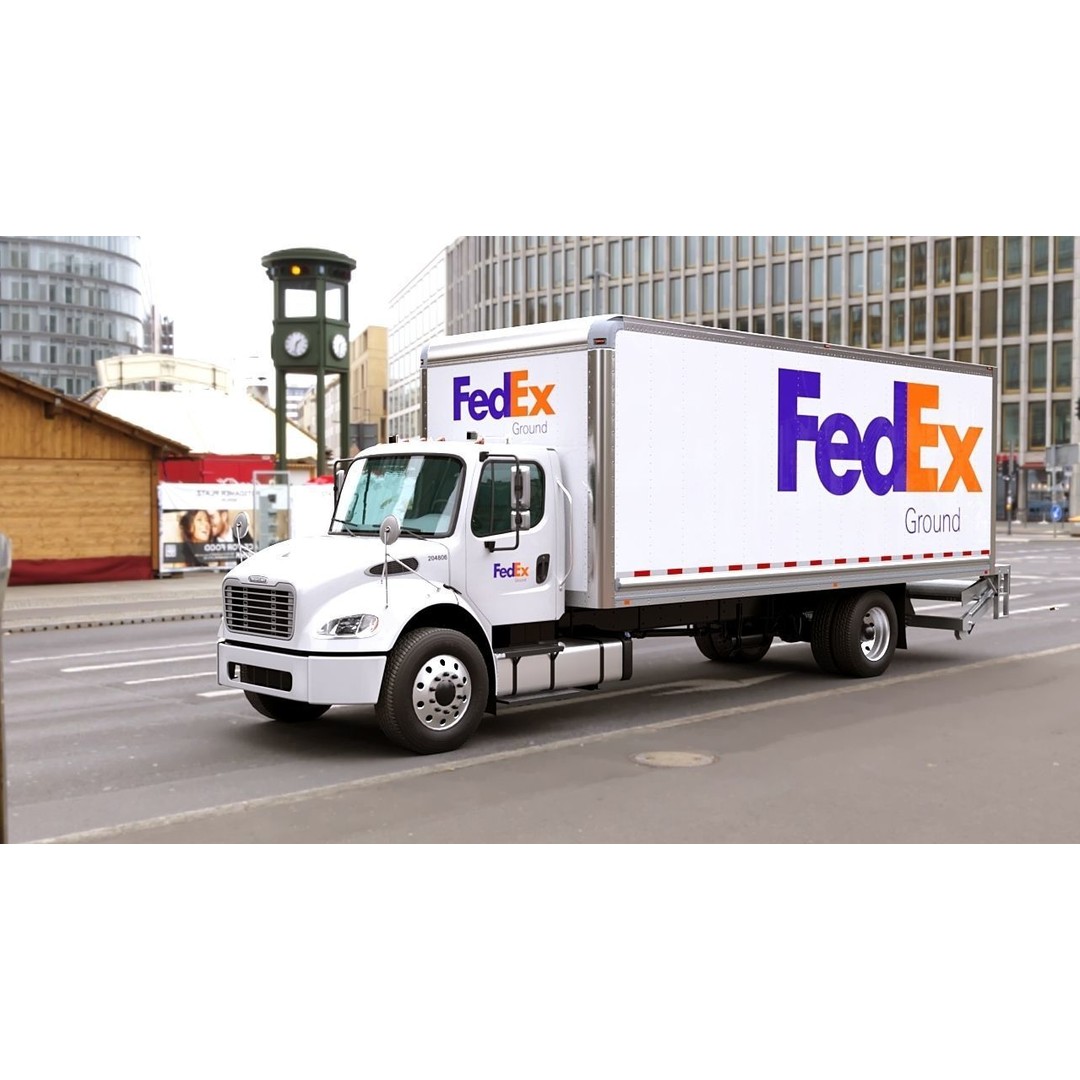 Freightliner M2 106 Box Truck 3D Model – Low Poly PBR Game Asset, FBX - View 37