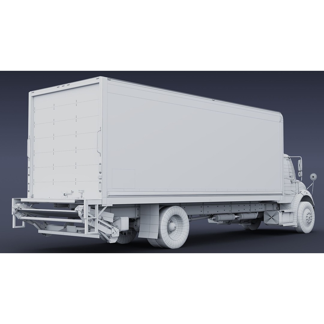 Freightliner M2 106 Box Truck 3D Model – Low Poly PBR Game Asset, FBX - View 43