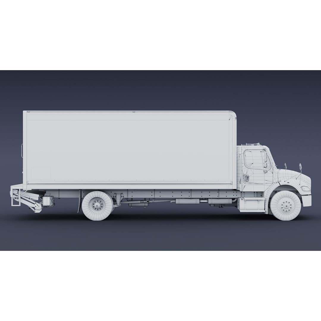 Freightliner M2 106 Box Truck 3D Model – Low Poly PBR Game Asset, FBX - View 44