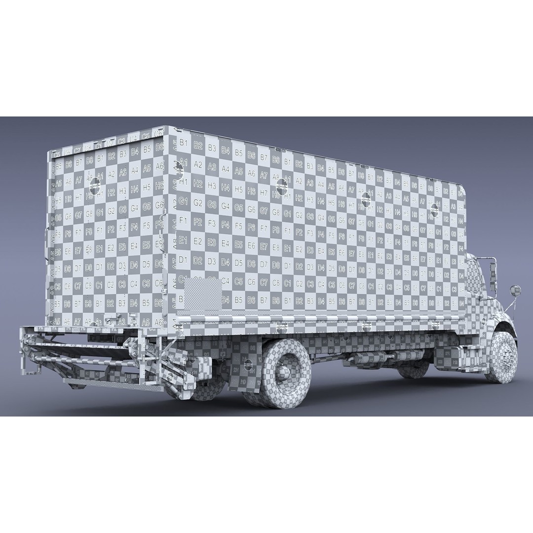 Freightliner M2 106 Box Truck 3D Model – Low Poly PBR Game Asset, FBX - View 51